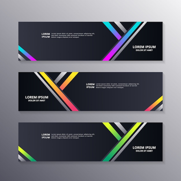 Corporate Geometric banner in neon gradient color