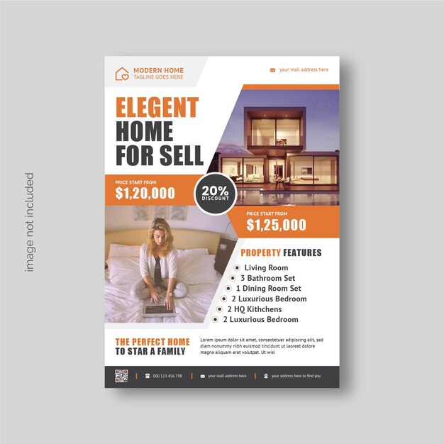 Vector corporate gym real estate flyer design template