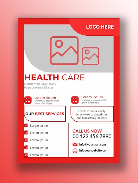 Vector corporate health flyer templates for business promotion