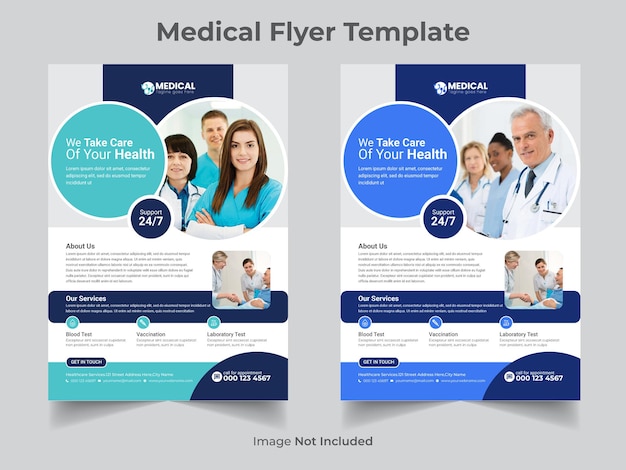 Corporate healthcare and medical a4 flyer design template