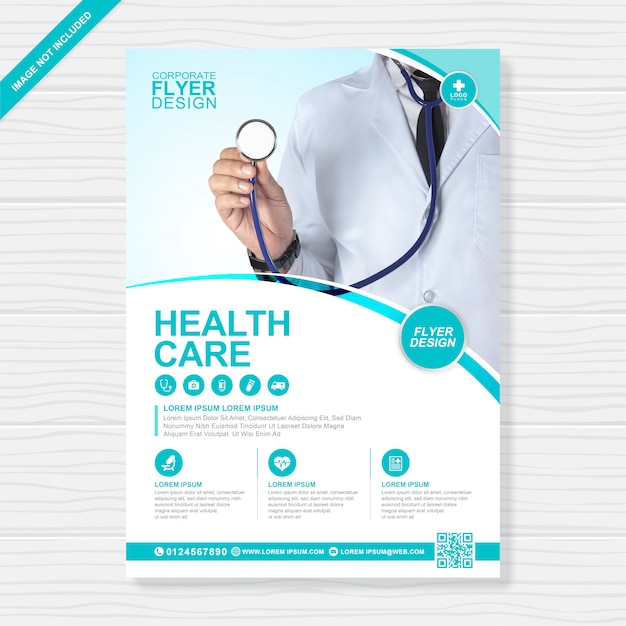 Corporate healthcare and medical cover a4 flyer design template