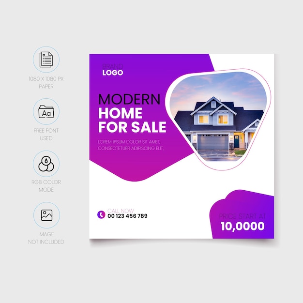 corporate home for sale social media post template