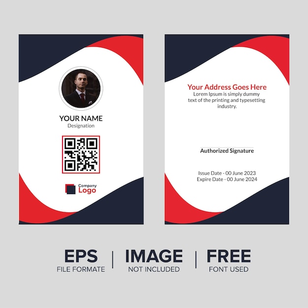 Corporate I'd card design template