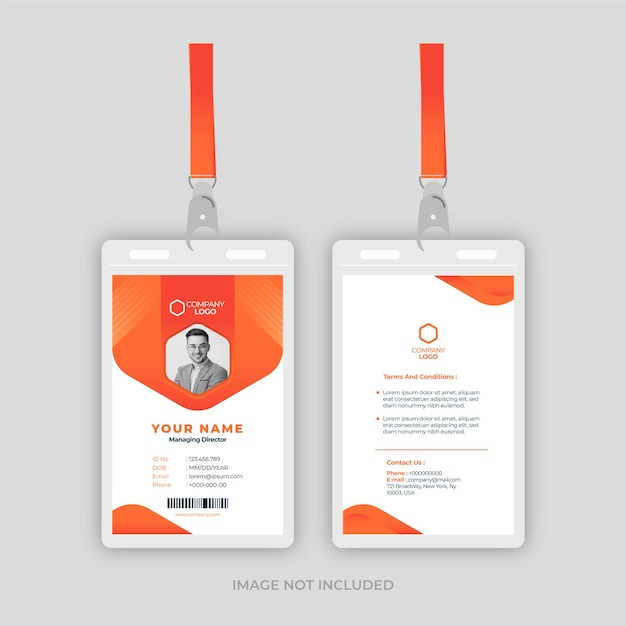 Corporate id card design template Premium Vector