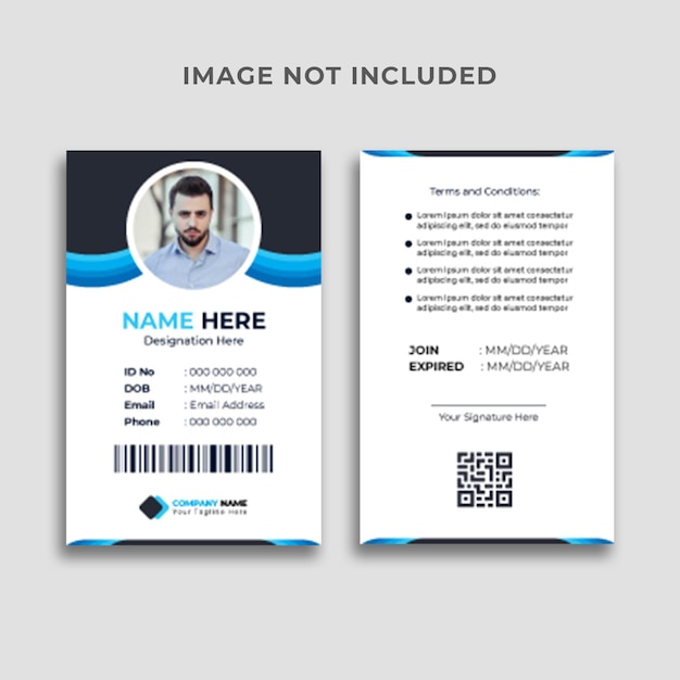 Corporate ID Card or Employee identification card template Design