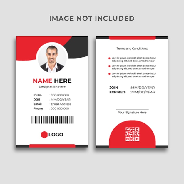 Corporate ID Card or Employee identification card template Design