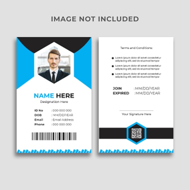 Corporate ID Card or Employee identification card template Design