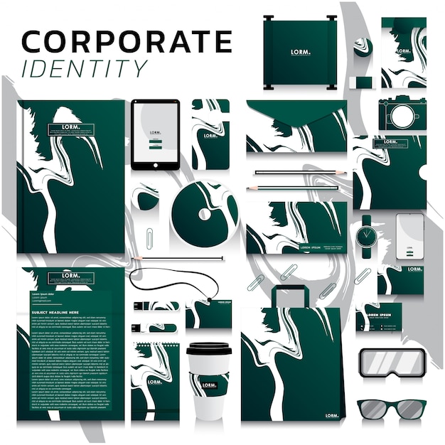 Vector corporate identity for business and marketing design