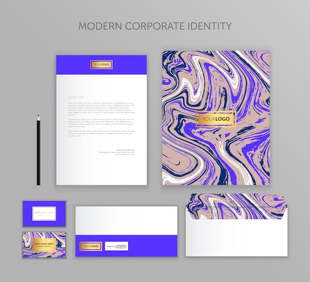 Vector corporate identity business set modern stationery template design documentation for business