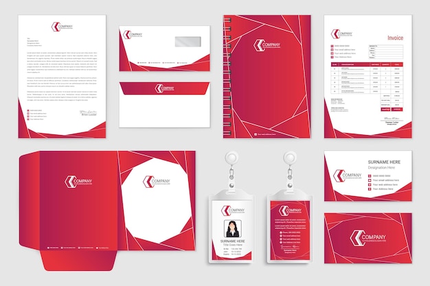 Corporate identity design mockup with letterhead business card design for your branding