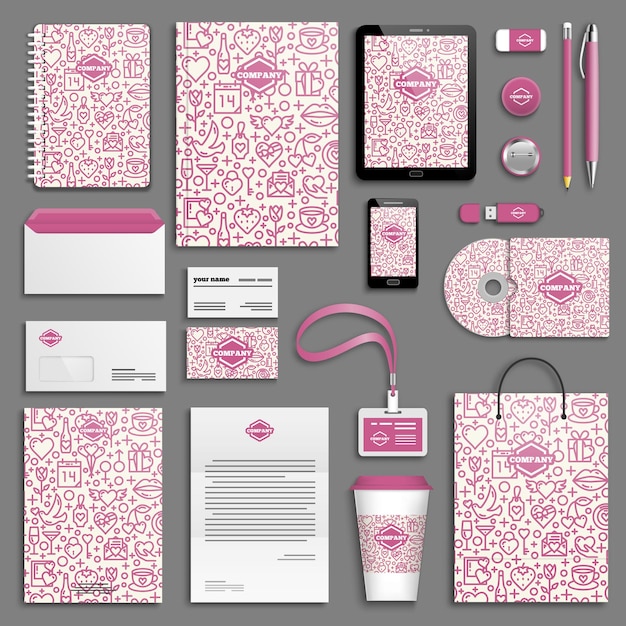 Corporate identity template set. Business stationery template with logo. Branding design.