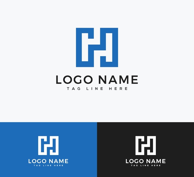 Corporate latter h icon logo design elements