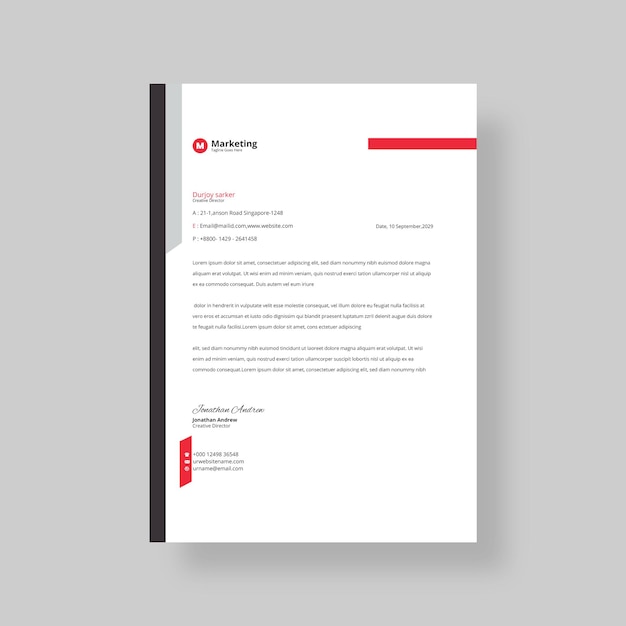 corporate letter head template