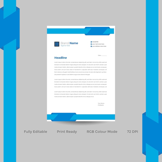 Corporate letterhead design template