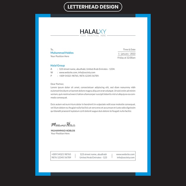 corporate letterhead design template