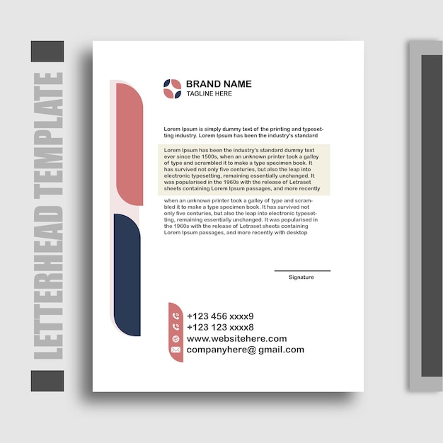 Corporate Letterhead template design with print-ready editable file