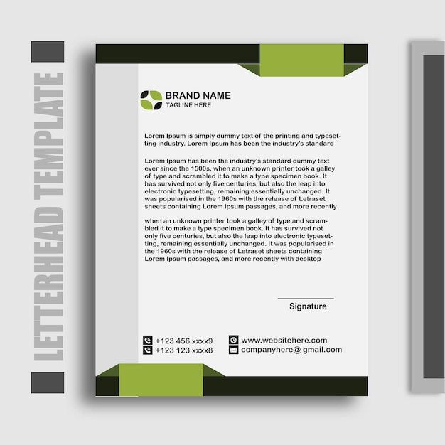 Corporate Letterhead template design with print-ready editable file