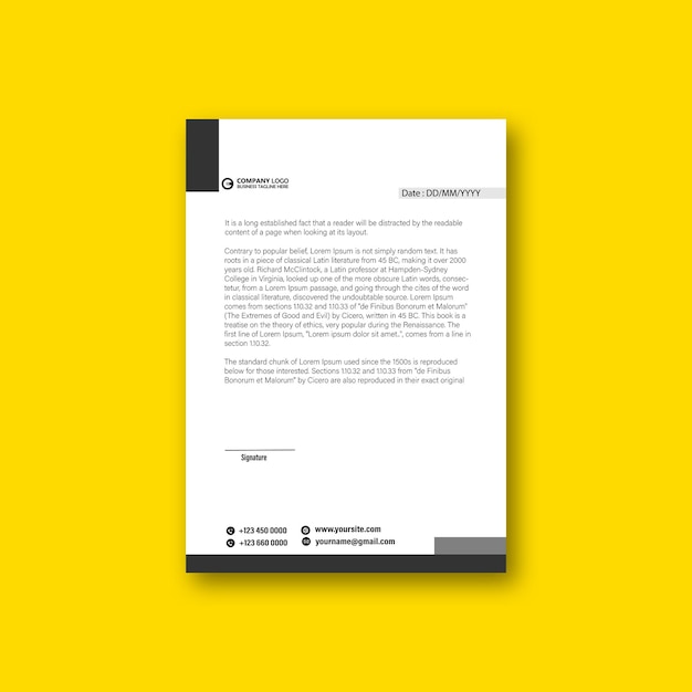 Corporate Letterhead Template Design