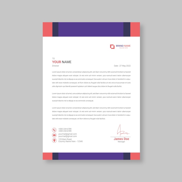 Corporate Letterhead Template For Your