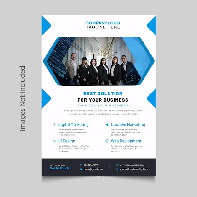 Corporate marketing agency flyer design template