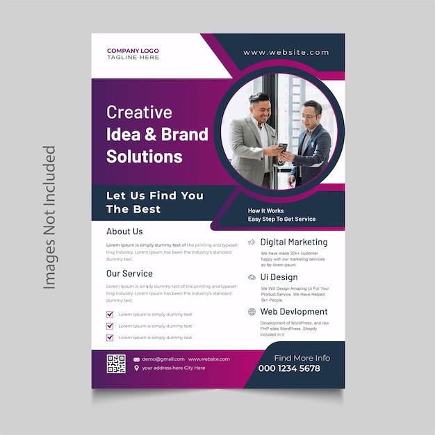 Corporate marketing agency flyer design template