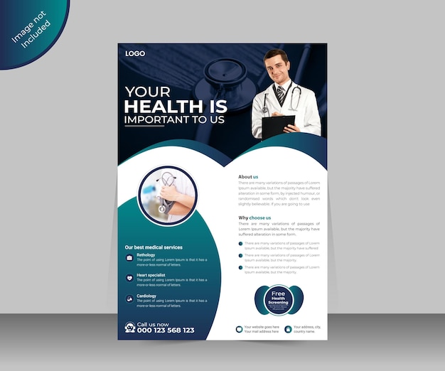 Corporate medical flyer healthcare  template or Healthcare Poster template design