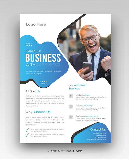 Corporate modern business flyer design digital marketing agency premium vector