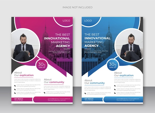 Corporate modern business flyer design template or brochure cover