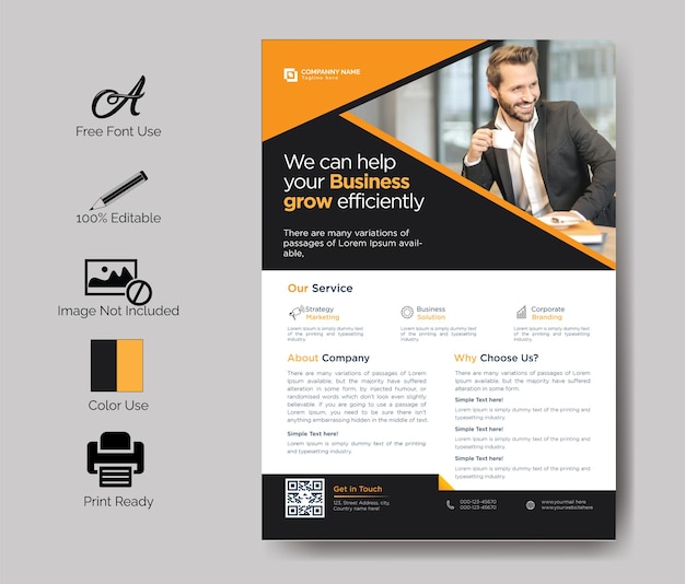 Corporate modern business flyer premium vector