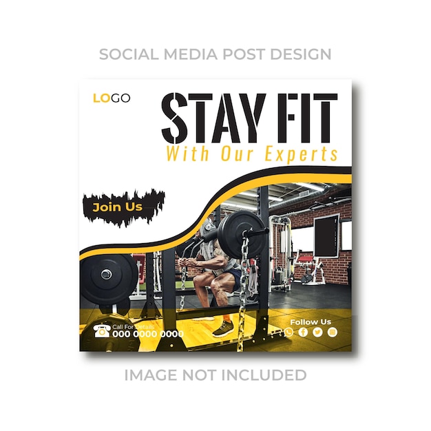 Vector corporate modern creative fitness social media post design