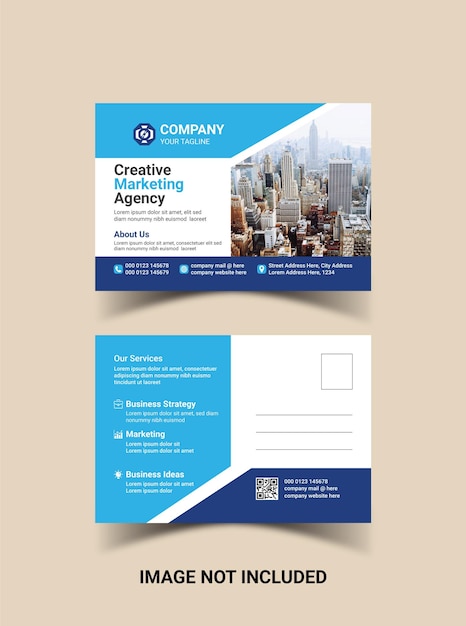 Corporate Modern Creative Postcard Simple and Clean Vector design