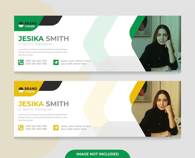 Corporate modern Email signature template and email footer or personal social media cover