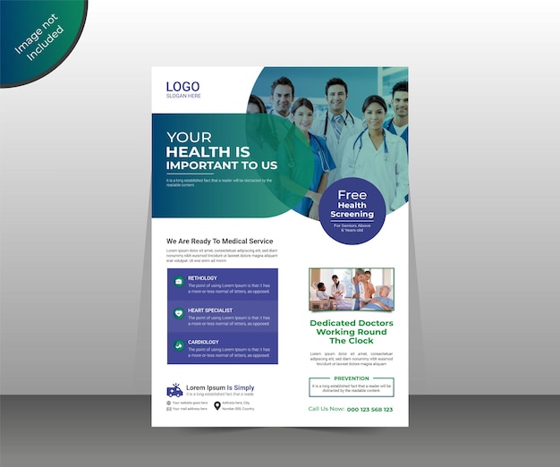 Corporate modern healthcare flyer design or Medical healthcare services poster template