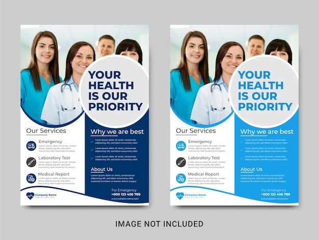 Corporate modern Healthcare flyer template design