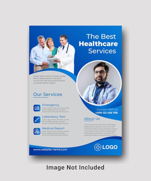 Corporate modern Healthcare flyer template design