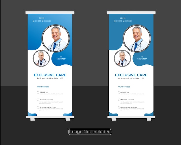 Corporate modern healthcare medical roll up banner design template