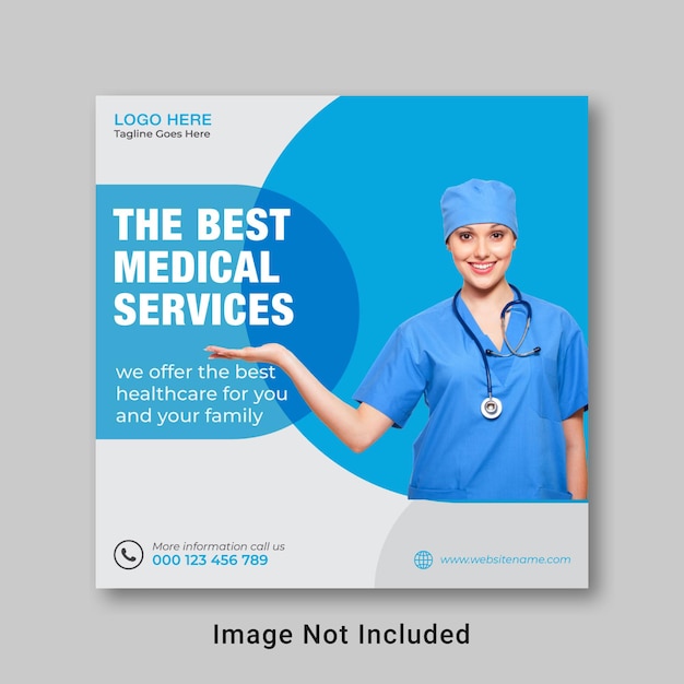 Corporate modern Healthcare social media template design