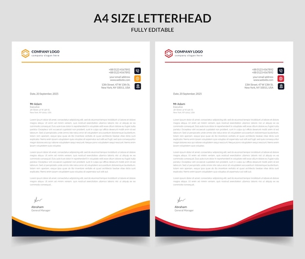 corporate modern letterhead design template