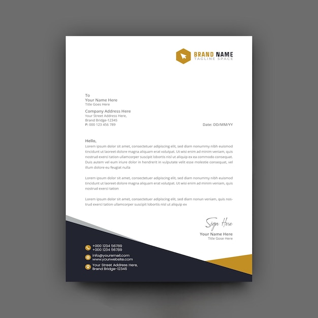 Corporate modern letterhead design template