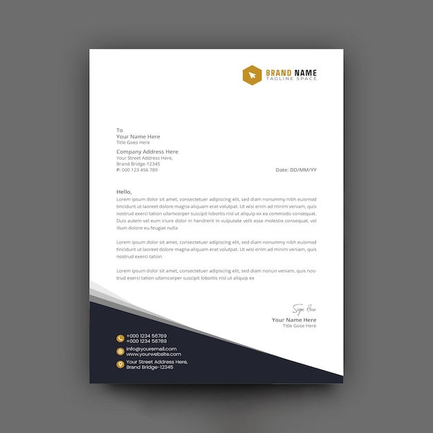 Corporate modern letterhead design template