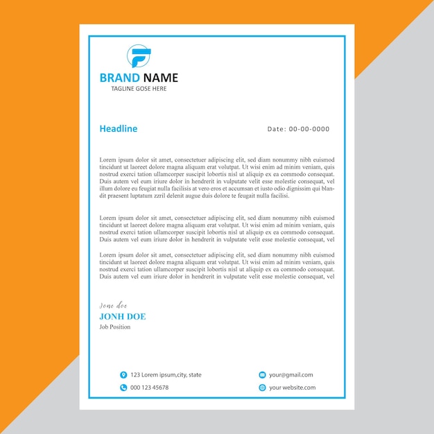 corporate modern letterhead design template