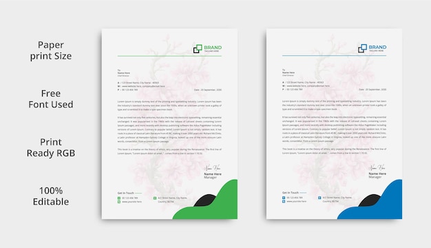 Corporate modern letterhead design