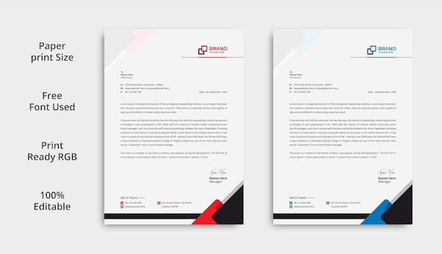 Corporate modern letterhead design