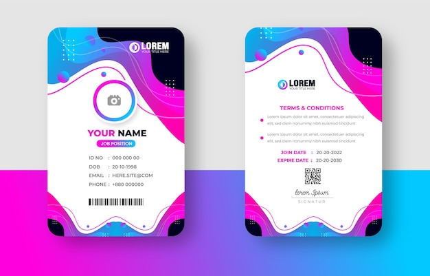 Vector corporate modern office identity card or elegant business company id card design template