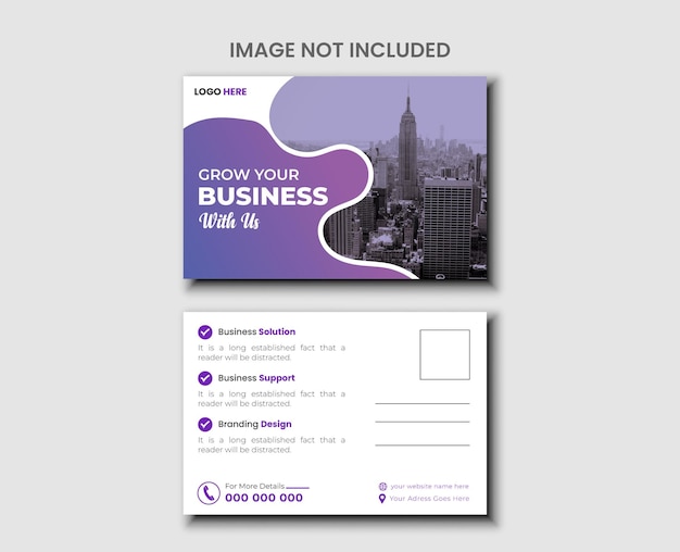 Corporate and modern postcard design template premium vector