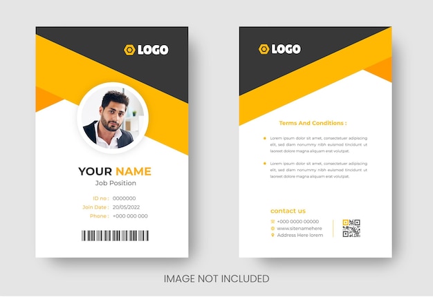 Corporate modern professional business id card design template or company employee id card design