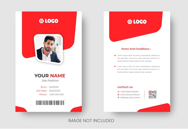 Corporate modern professional business id card design template or company employee id card design