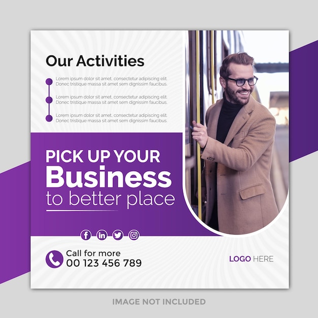 Corporate and modern social media post design and digital marketing agency or web banner template