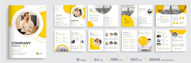 Corporate multipage brochure template layout design