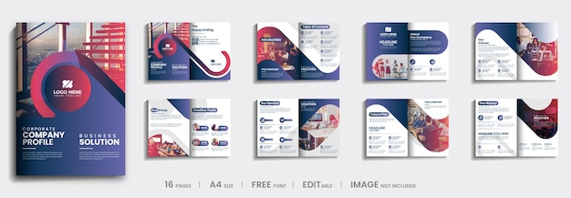 Corporate multipage business brochure template design minimal company profile template design